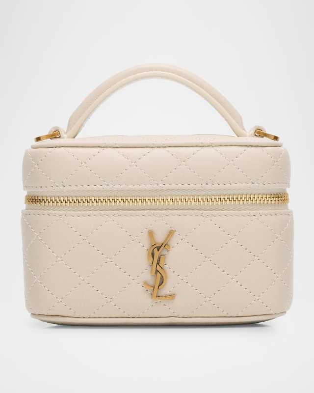 Micro Vanity Top-Handle Bag in Quilted Leather